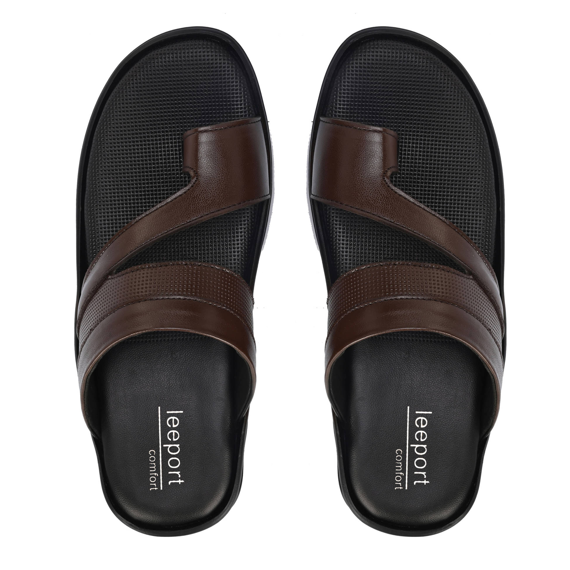     			Leeport - Brown Men's Leather Slipper