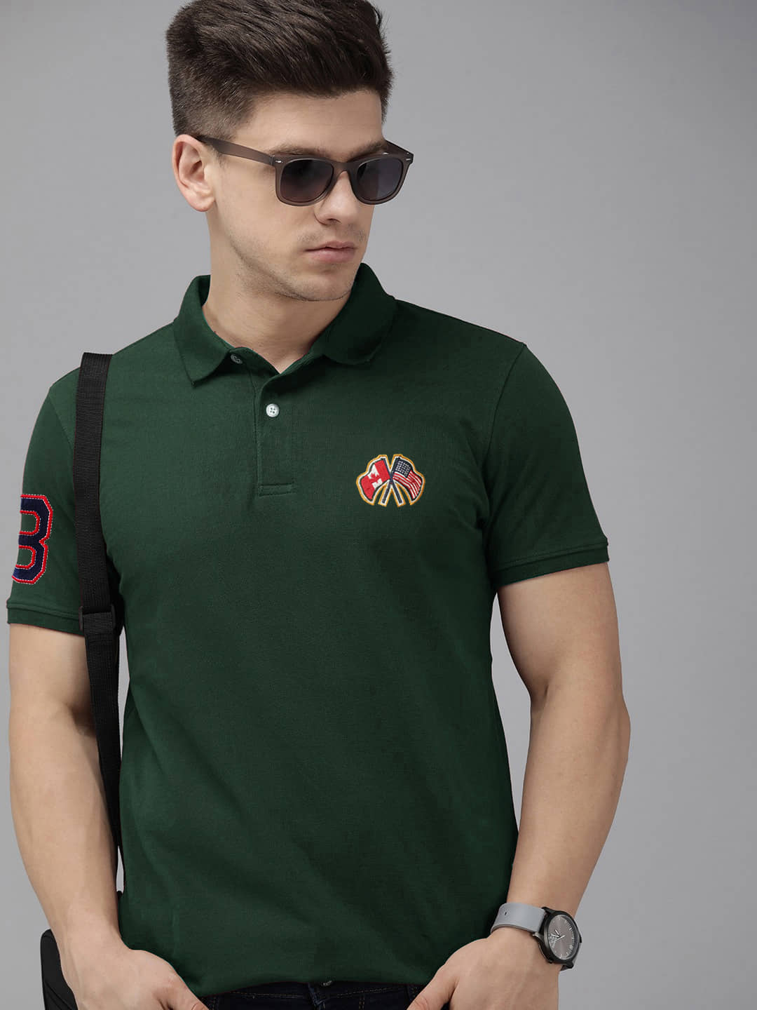 Merriment - Dark Green Cotton Blend Regular Fit Men's Polo T Shirt ( Pack of 1 )