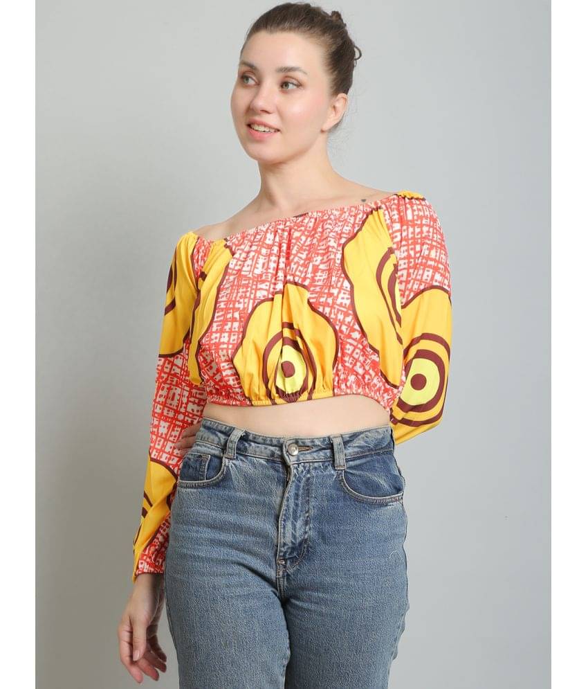     			N-Gal Women's Polyester Crop Top ( Multi Color )