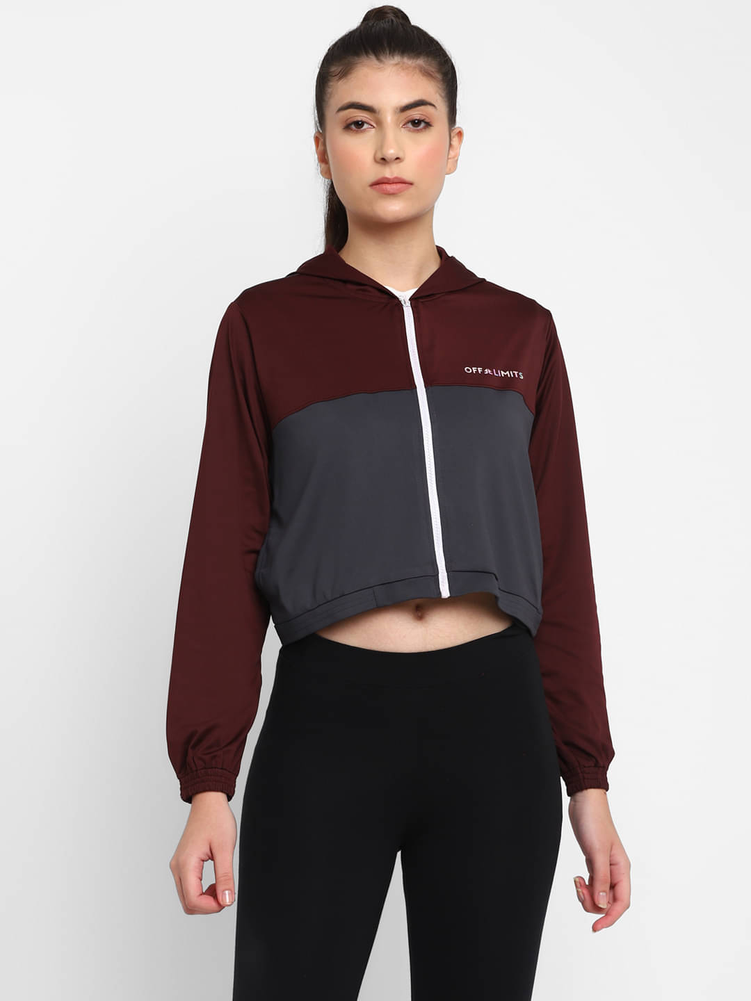     			OFF LIMITS - Maroon Polyester Women's Jacket