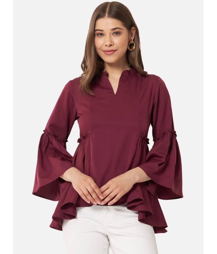 ALL WAYS YOU Women's Crepe Asymmetrical Top ( Maroon ) ALL WAYS YOU Women's Crepe Asymmetrical Top ( Maroon )