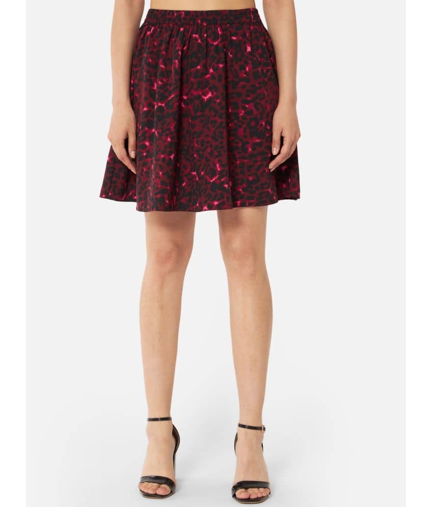 ALL WAYS YOU - Multi Color Crepe Women's Circle Skirt ( Pack of 1 )