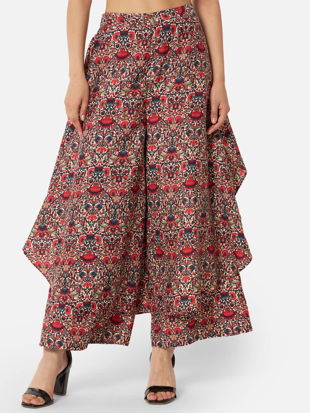 ALL WAYS YOU - Multicolor Crepe Flared Women's Ruffled Palazzos ( Pack of 1 )
