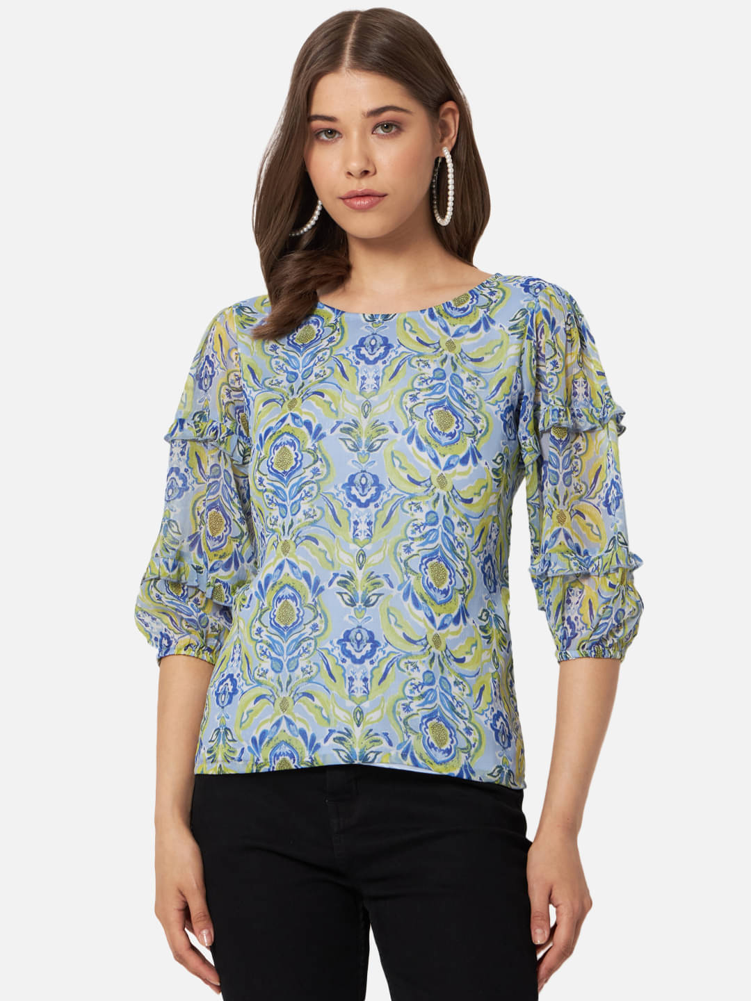 ALL WAYS YOU Women's Georgette Regular Top ( Multicolor ) ALL WAYS YOU Women's Georgette Regular Top ( Multicolor )