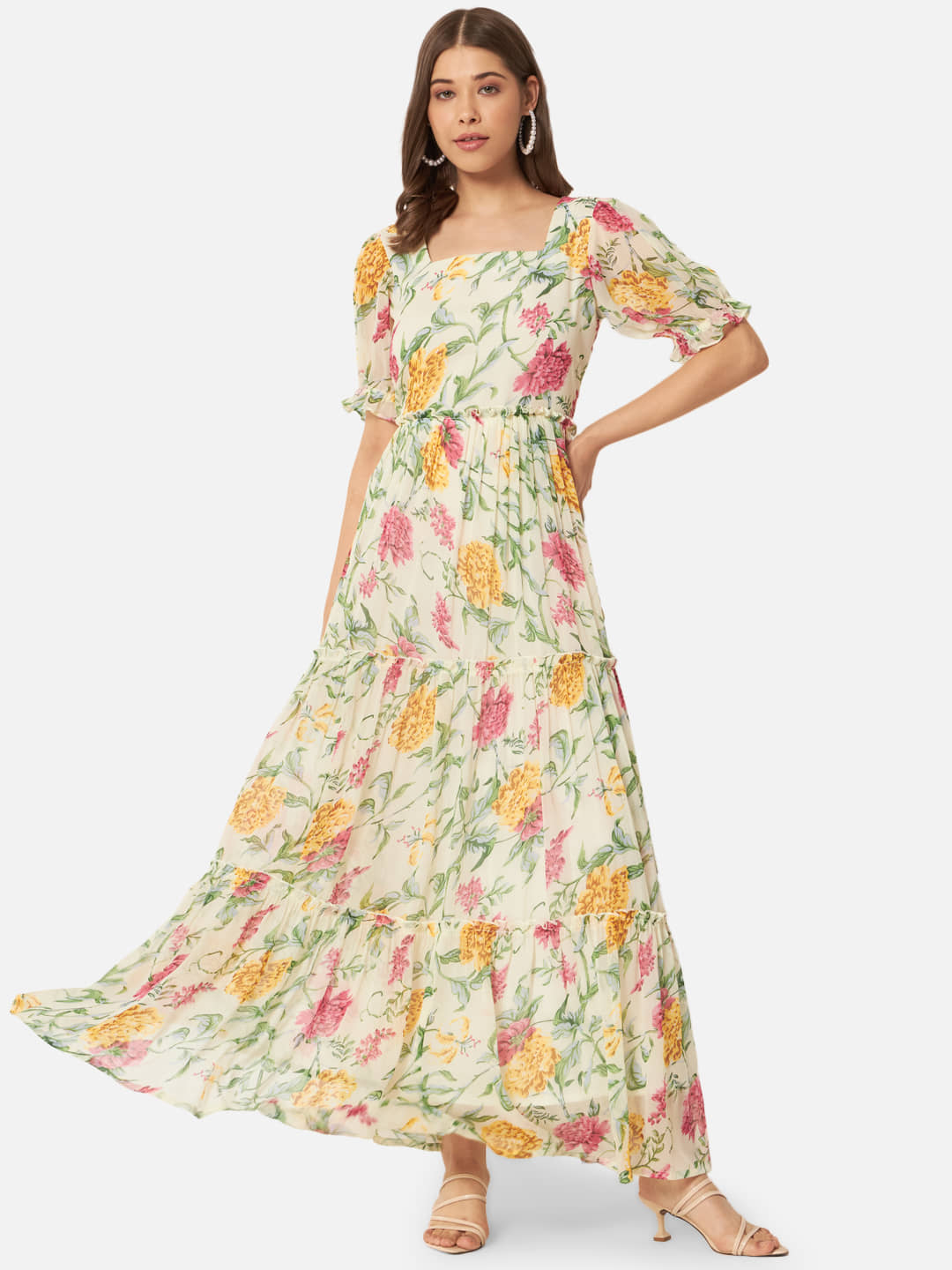ALL WAYS YOU Women Georgette Printed Gown ( Multicolor )