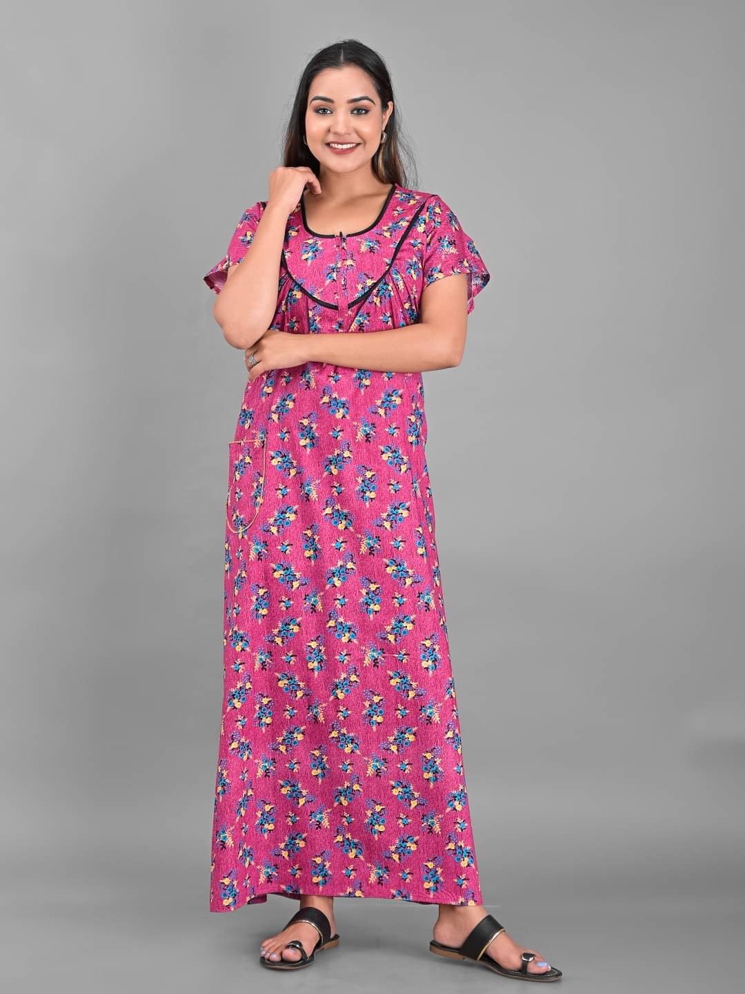     			Apratim - Pink Cotton Women's Nightwear Nighty & Night Gowns ( Pack of 1 )