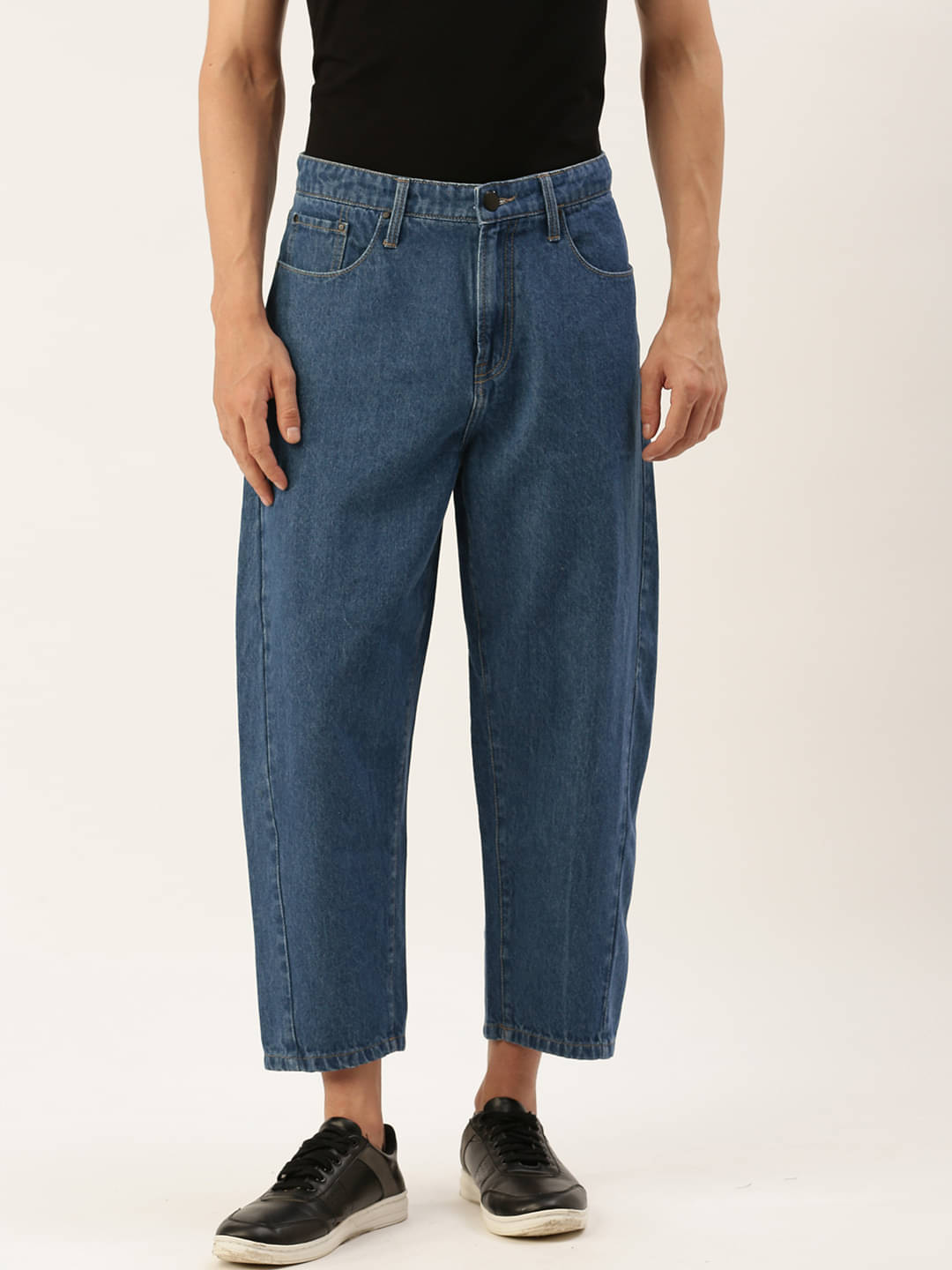 Bene Kleed Men Pure Cotton Loose Crop Jeans     			Bene Kleed Men Pure Cotton Loose Crop Jeans