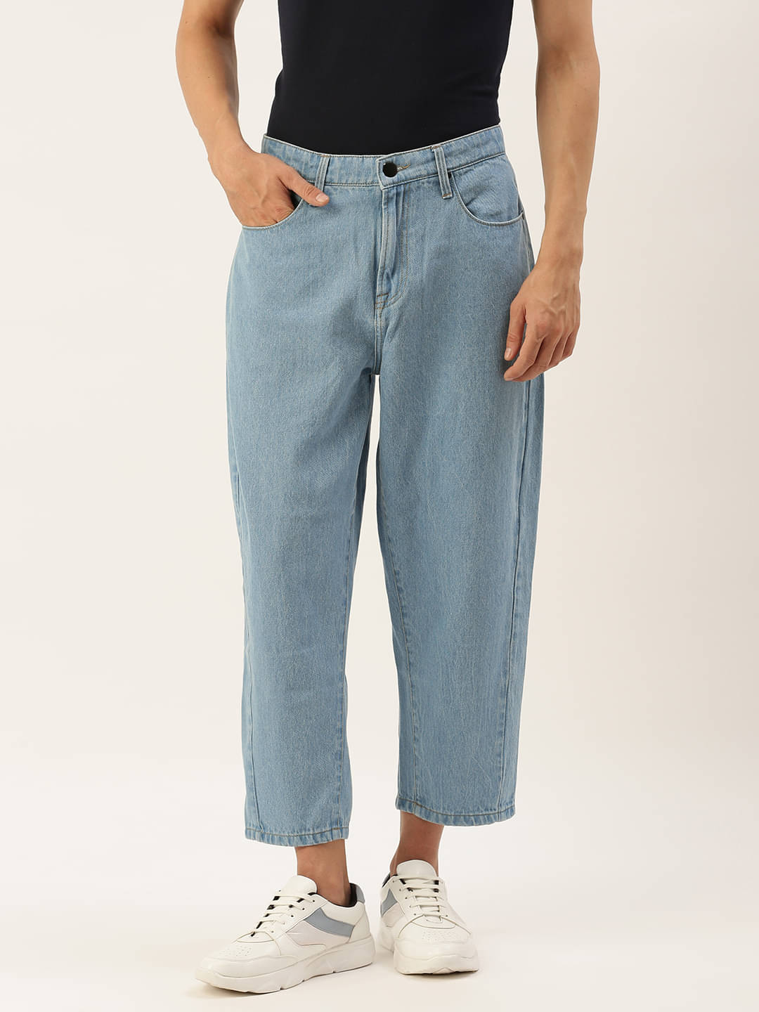 Bene Kleed Men Mid rise Loose Fit Cropped Jeans Bene Kleed Men Mid rise Loose Fit Cropped Jeans