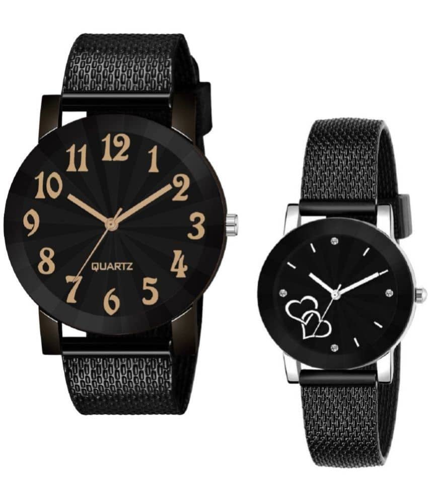 Cosmic - Black Resin Analog Couple's Watch