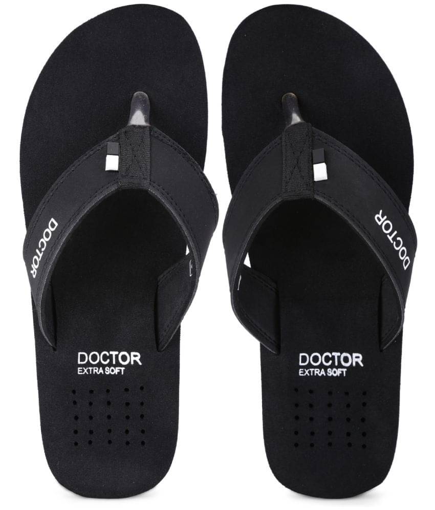     			DOCTOR EXTRA SOFT - Black Men's Thong Flip Flop