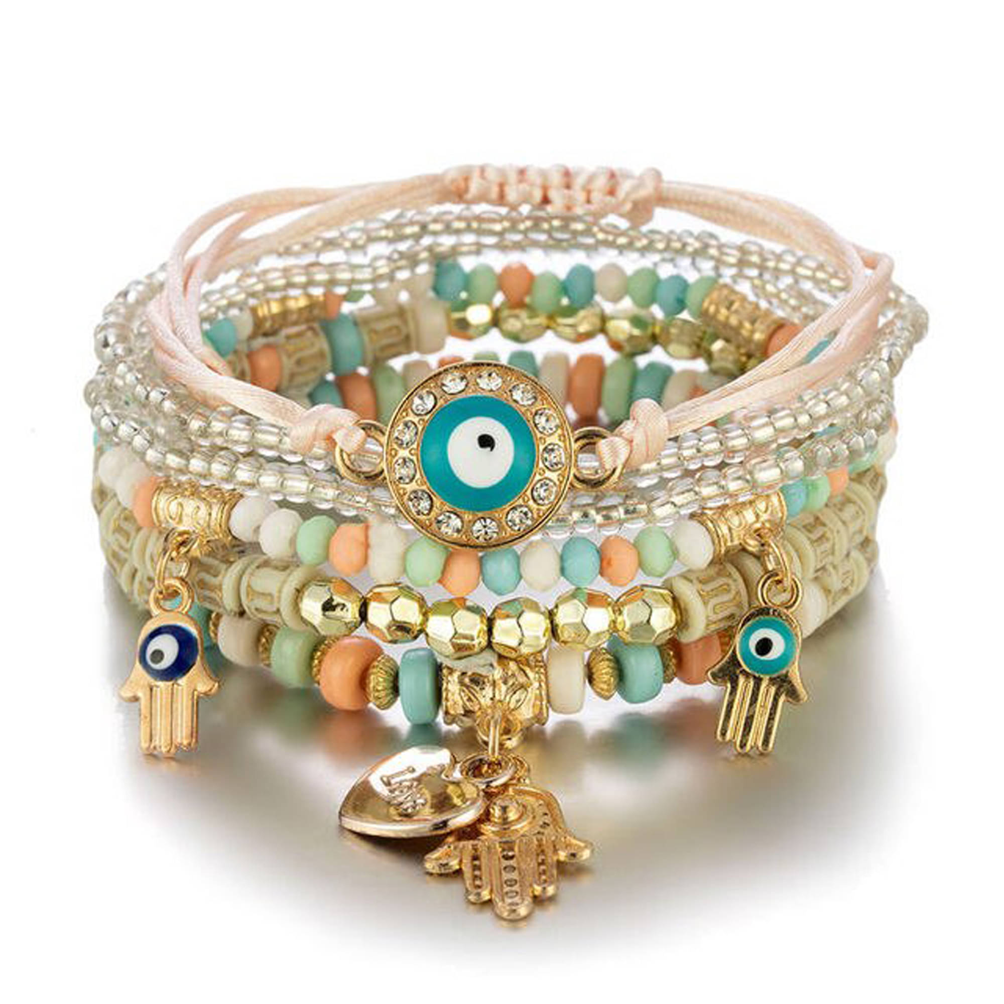     			FASHION FRILL - White Bracelet ( Pack of 6 )