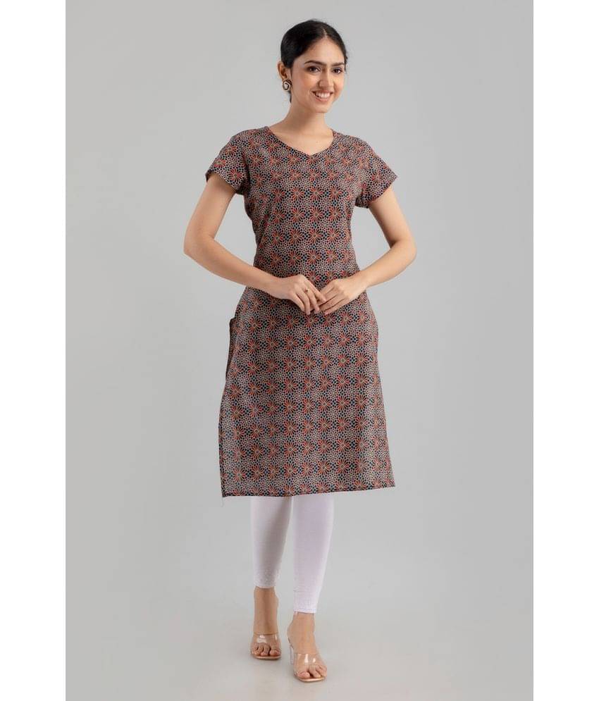 Frionkandy - Multicolor Cotton Women's Straight Kurti ( Pack of 1 ) Frionkandy - Multicolor Cotton Women's Straight Kurti ( Pack of 1 )