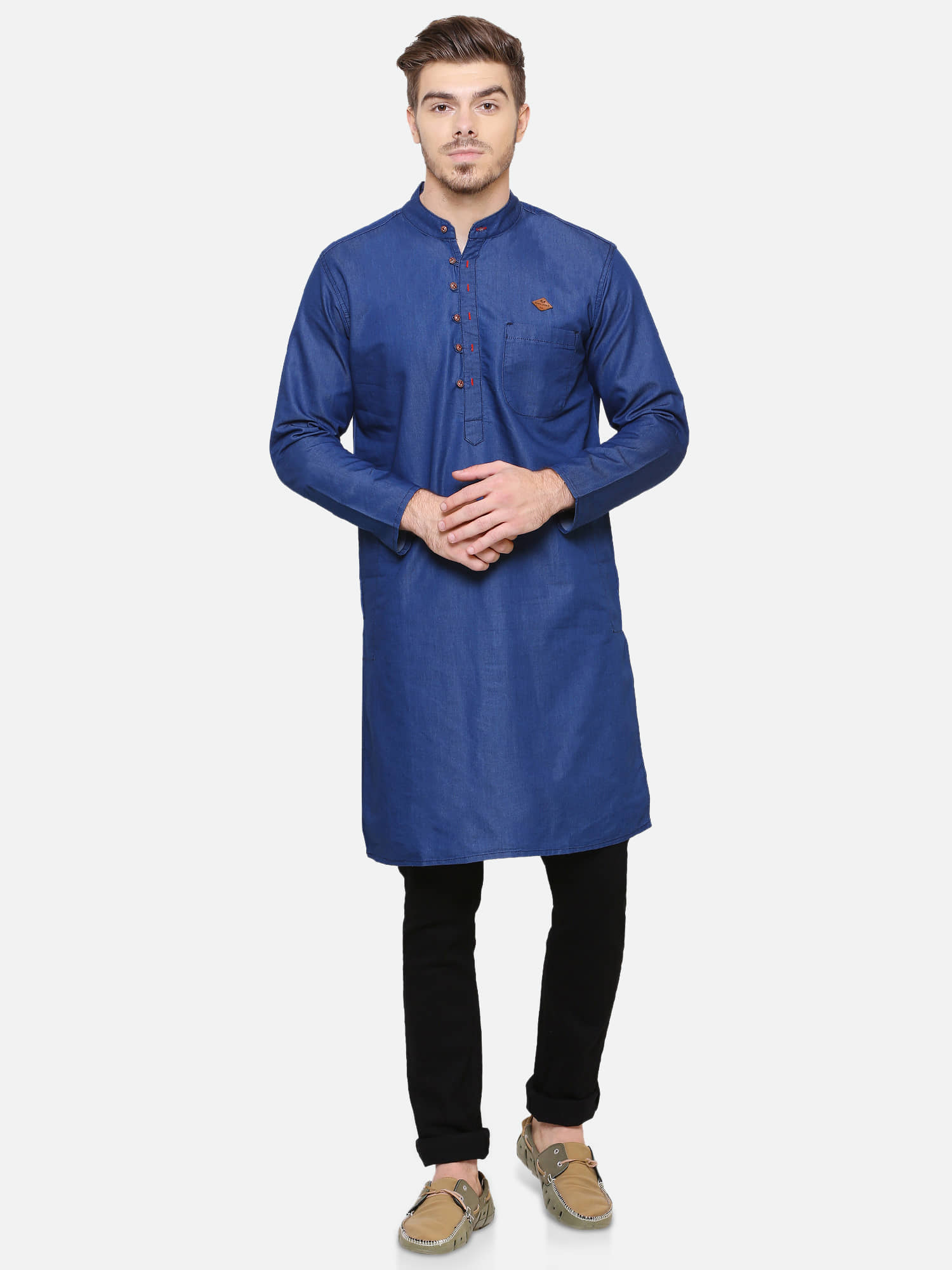 Kuons Avenue - Blue Cotton Men's Regular Kurta ( Pack of 1 ) - Kurtas & Kurta Sets | Buy online on ZillyBuy