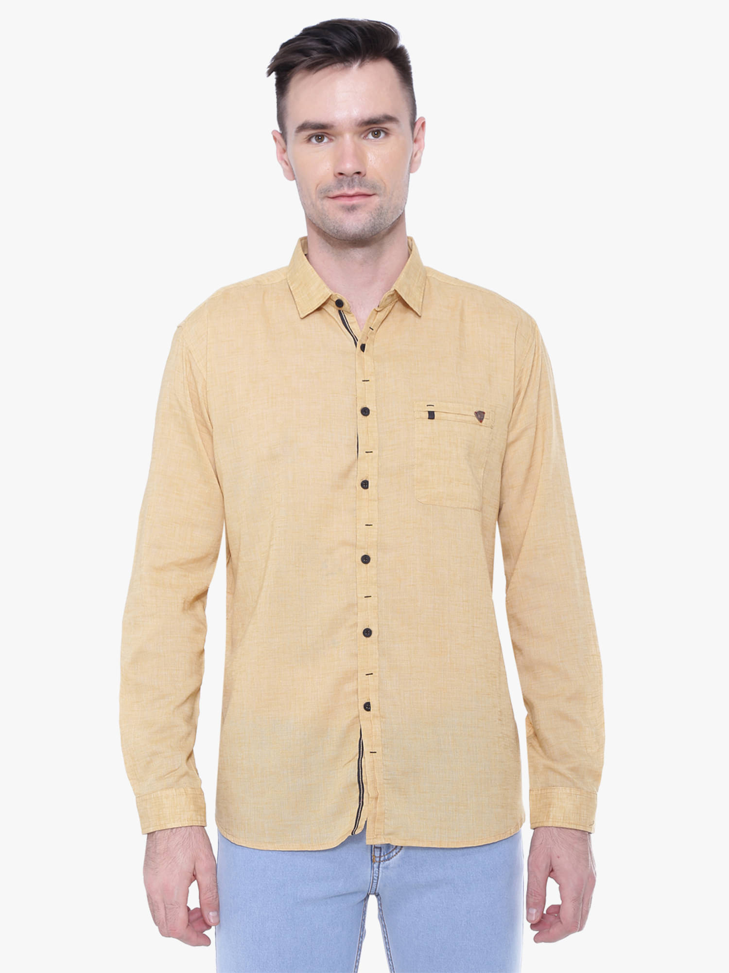 Kuons Avenue - Yellow Linen Regular Fit Men's Casual Shirt ( Pack of 1 )     			Kuons Avenue - Yellow Linen Regular Fit Men's Casual Shirt ( Pack of 1 )