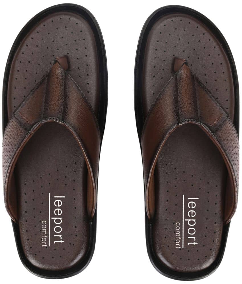 Leeport - Black Men's Thong Flip Flop