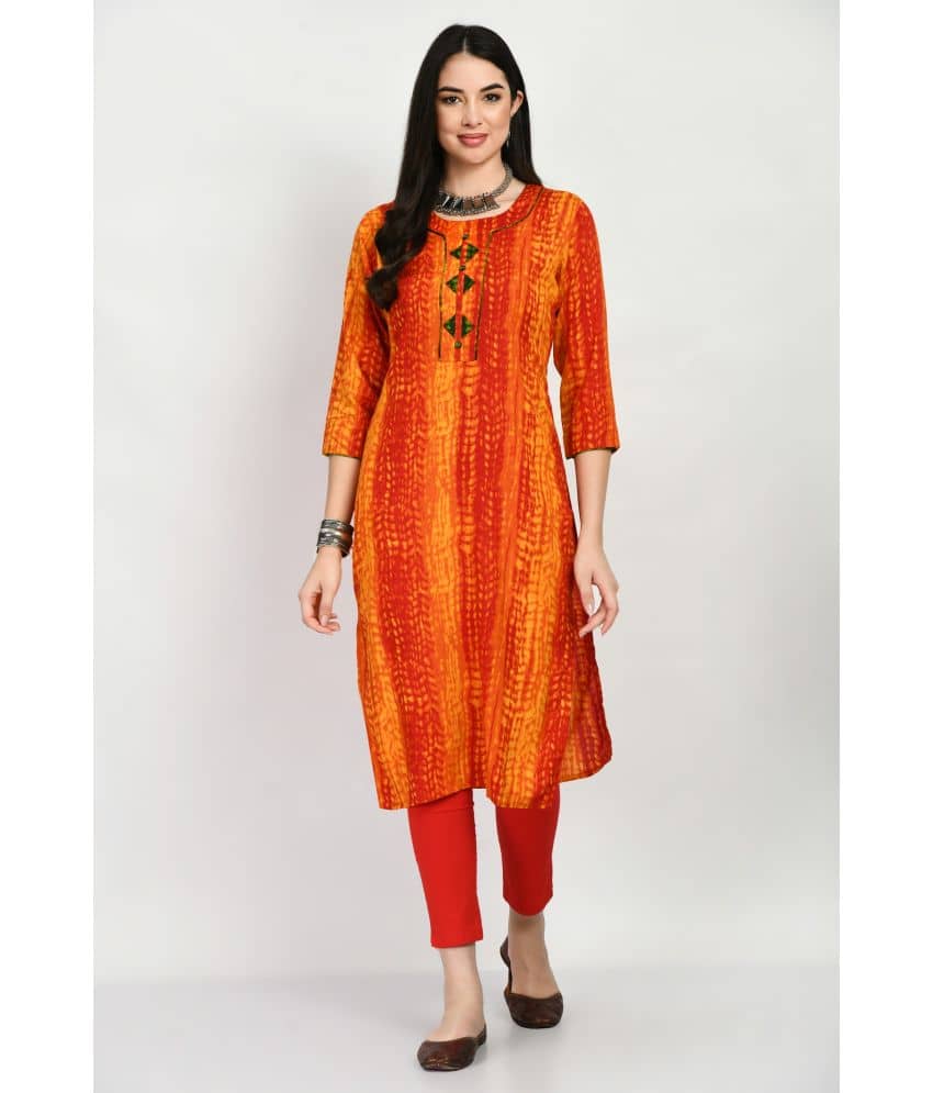 MAURYA Rayon Dyed Straight Women's Kurti - Multicolor ( Pack of 1 ) - Kurtis, Tunics | Buy online on ZillyBuy
