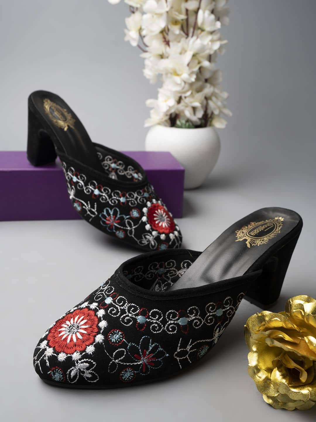 Shoetopia - Black Women's Mules Heels - Heels | Buy online on ZillyBuy