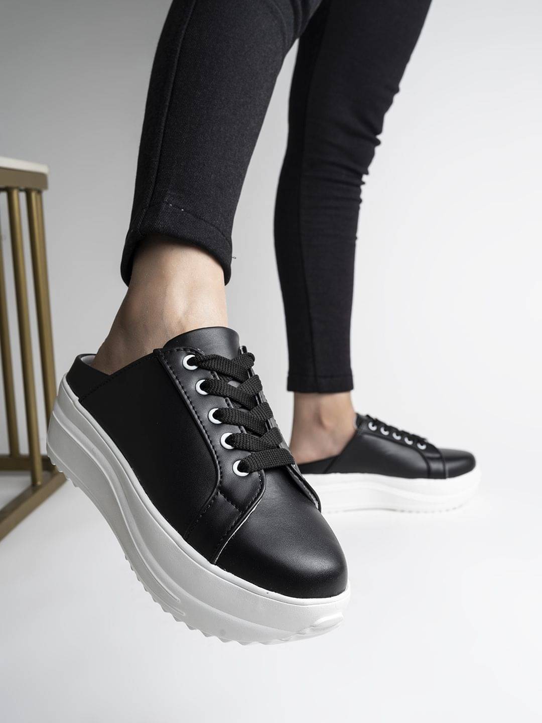     			Shoetopia - Black Women's Sneakers
