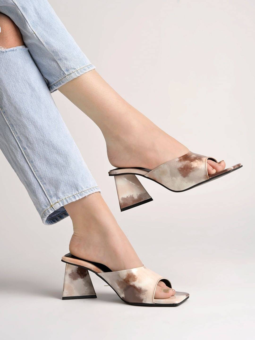 Shoetopia - Brown Women's Slip On Heels Shoetopia - Brown Women's Slip On Heels