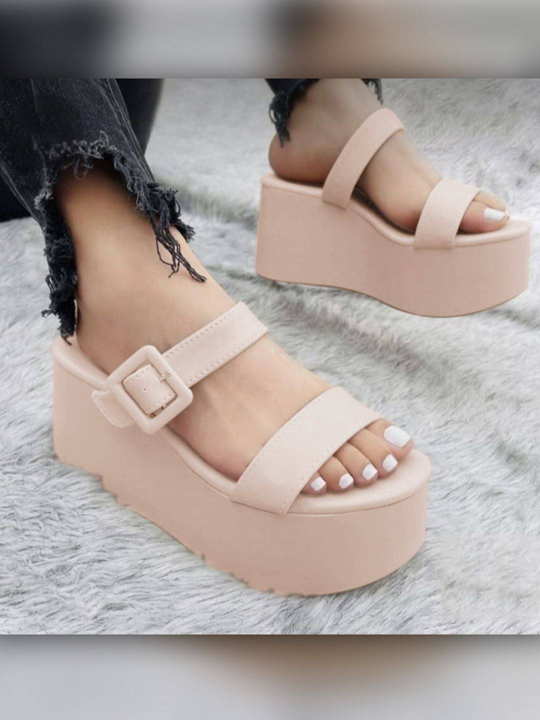 Shoetopia - Cream Women's Slip On Heels Shoetopia - Cream Women's Slip On Heels