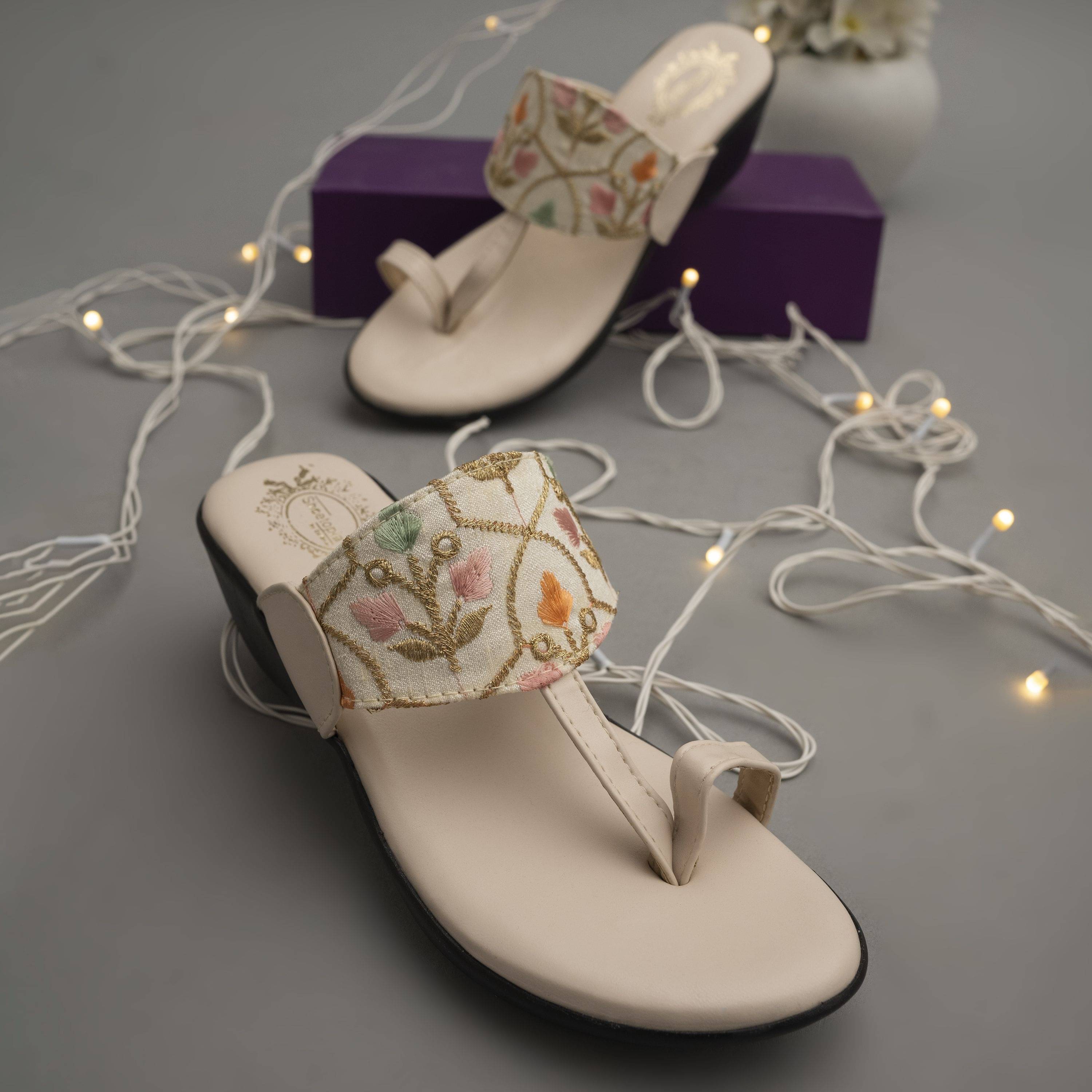 Shoetopia - Cream Women's Slip On Heels Shoetopia - Cream Women's Slip On Heels