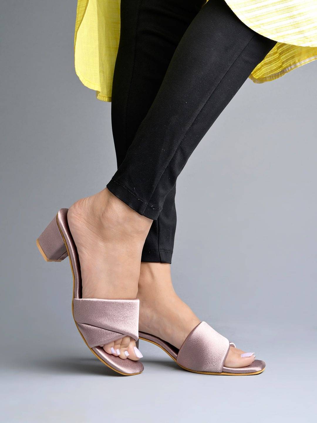     			Shoetopia - Mauve Women's Slip On Heels