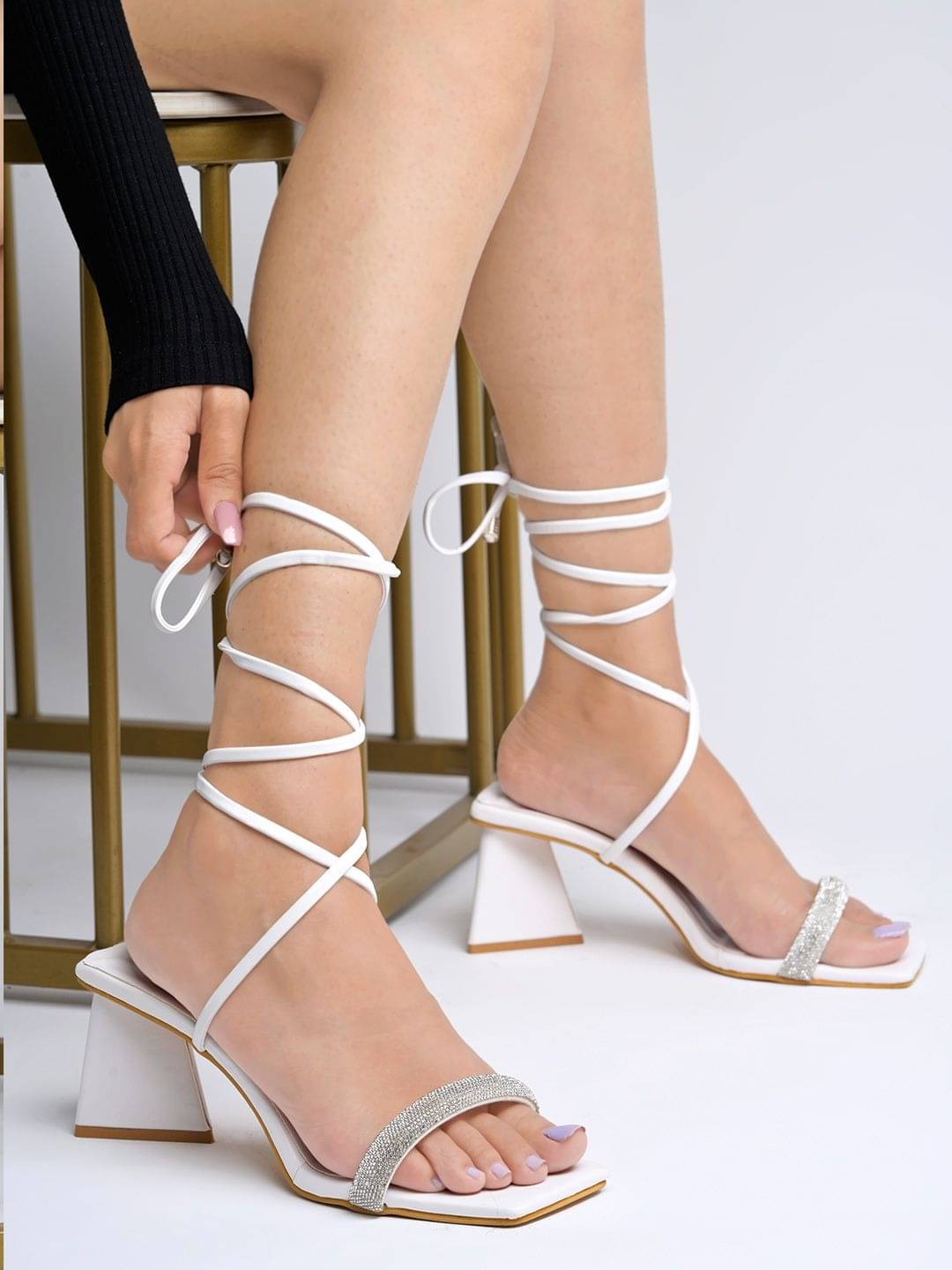     			Shoetopia - White Women's Sandal Heels