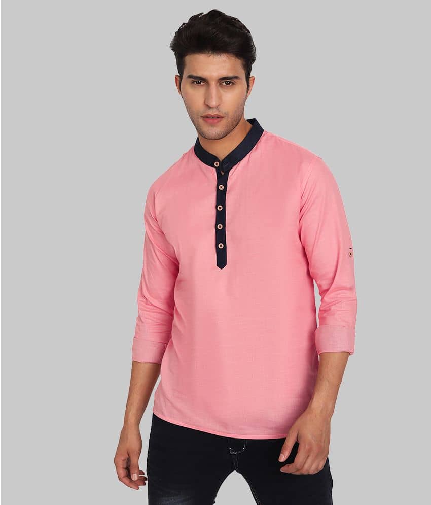 Vibe - Peach 100% Cotton Slim Fit Men's Casual Shirt ( Pack of 1 )