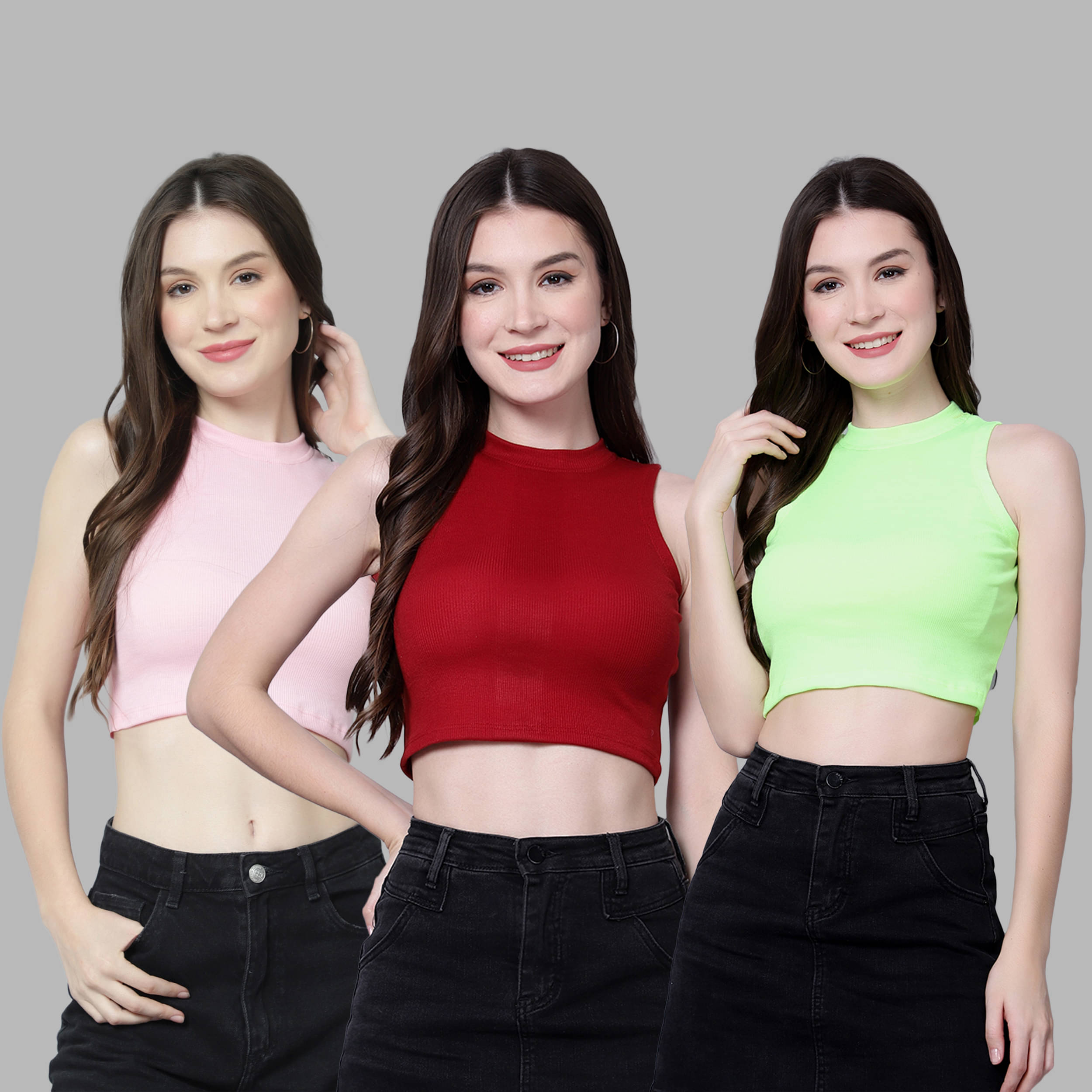     			Diaz Women Cotton Solid Regular Fit Round Neck T-Shirt ( Multicolor )