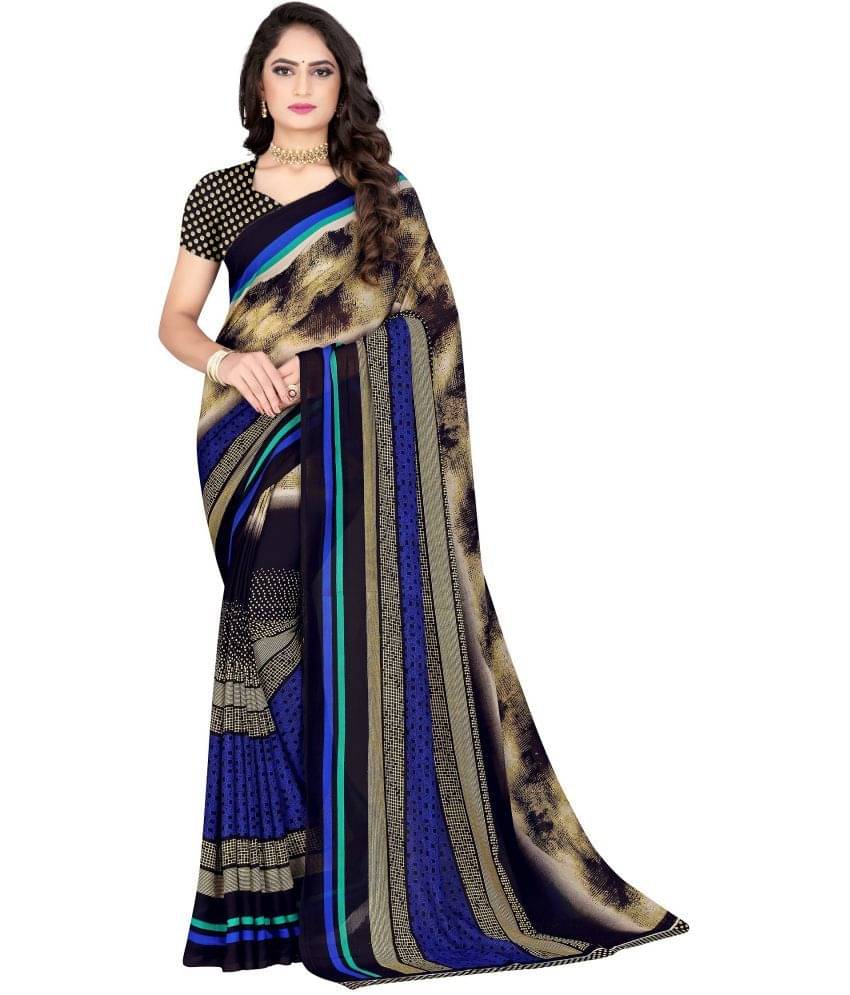     			LEELAVATI Georgette Printed Saree With Unstitched Blouse Piece ( Beige )