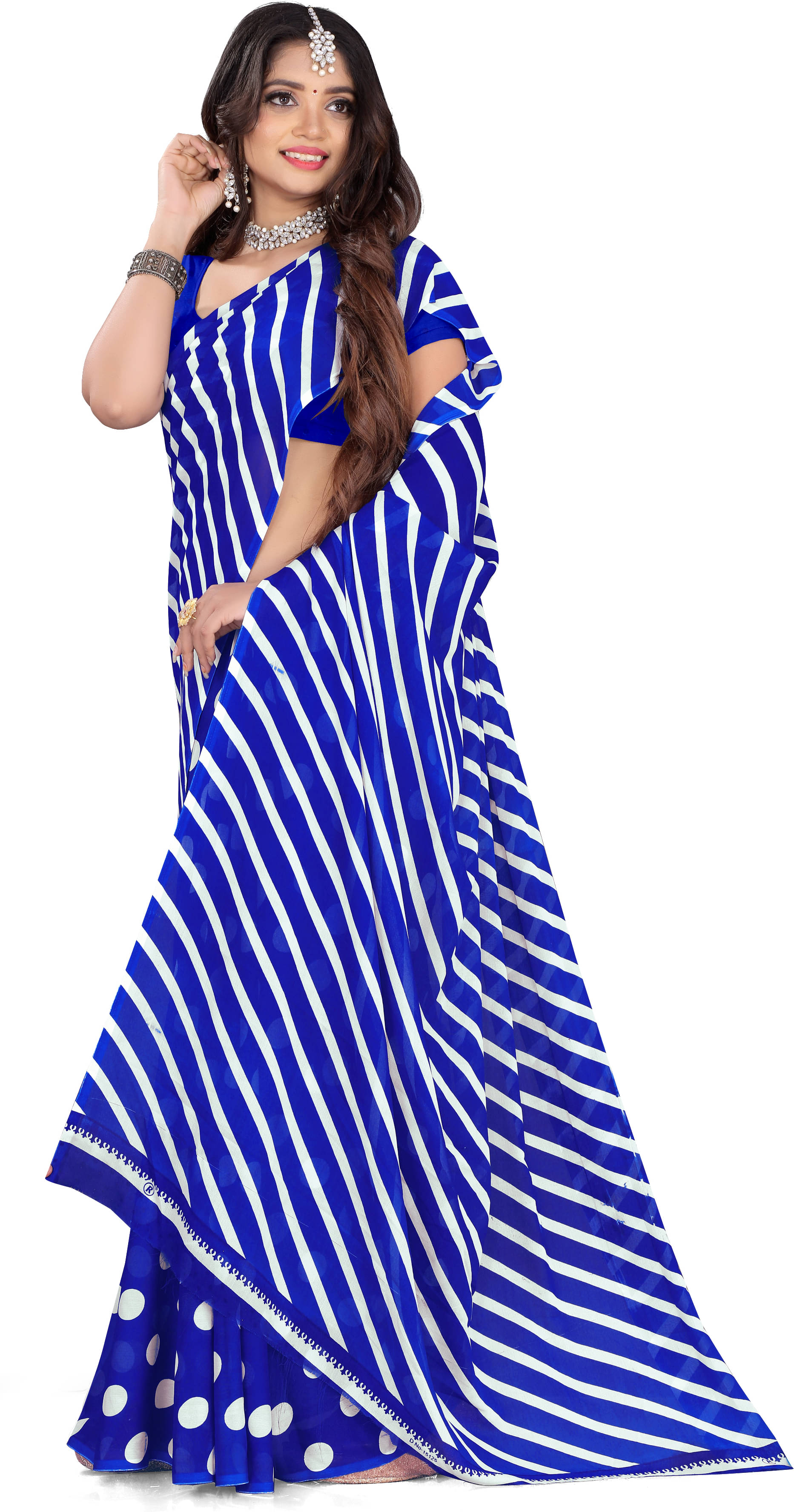 LEELAVATI Georgette Printed Saree With Unstitched Blouse Piece ( Blue ) LEELAVATI Georgette Printed Saree With Unstitched Blouse Piece ( Blue )