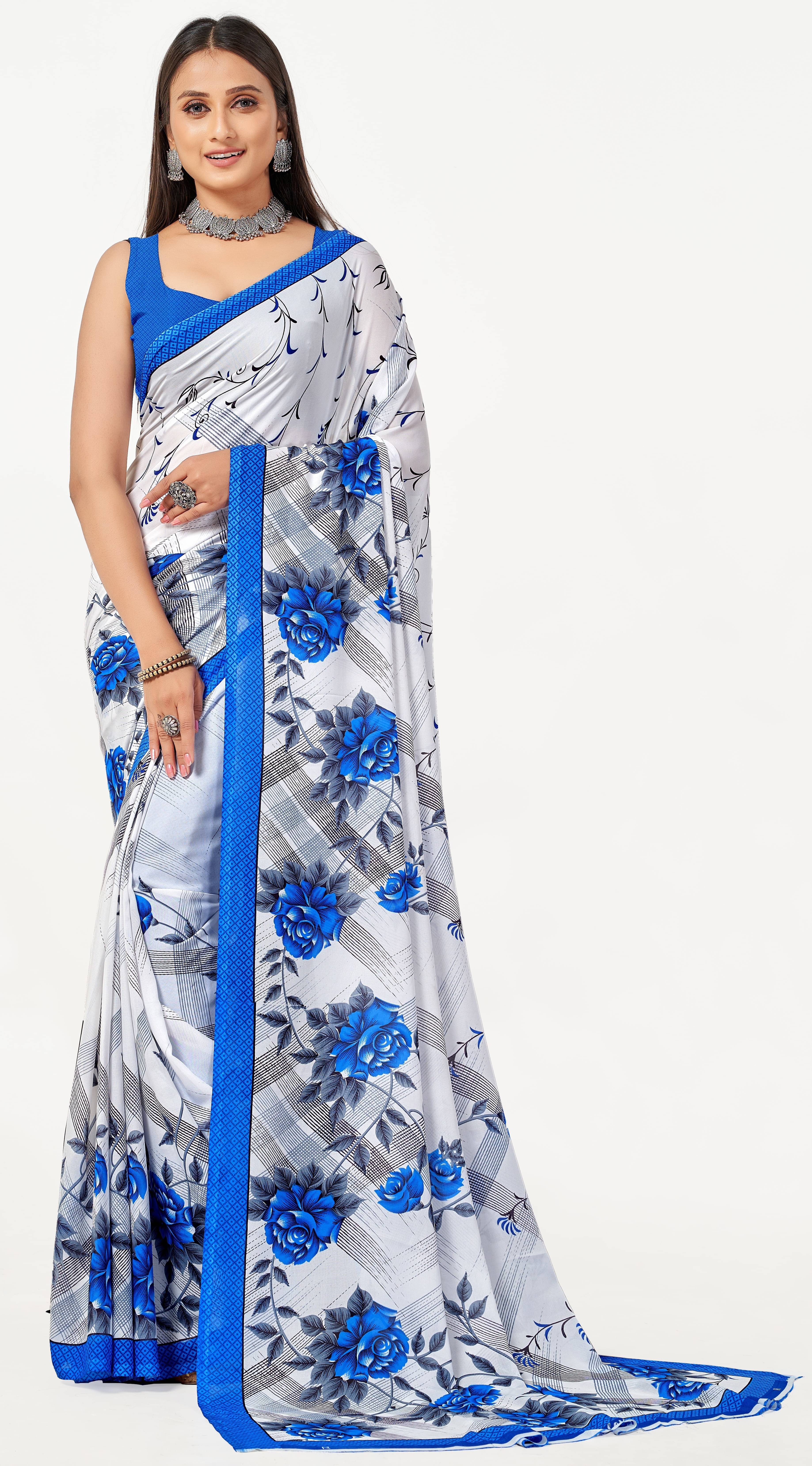     			LEELAVATI Georgette Printed Saree With Unstitched Blouse Piece ( Multicolor )