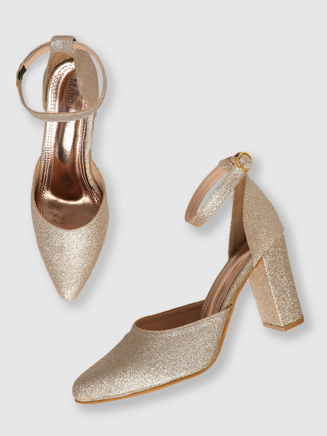     			MARC LOIRE - Gold Women's Sandal Heels