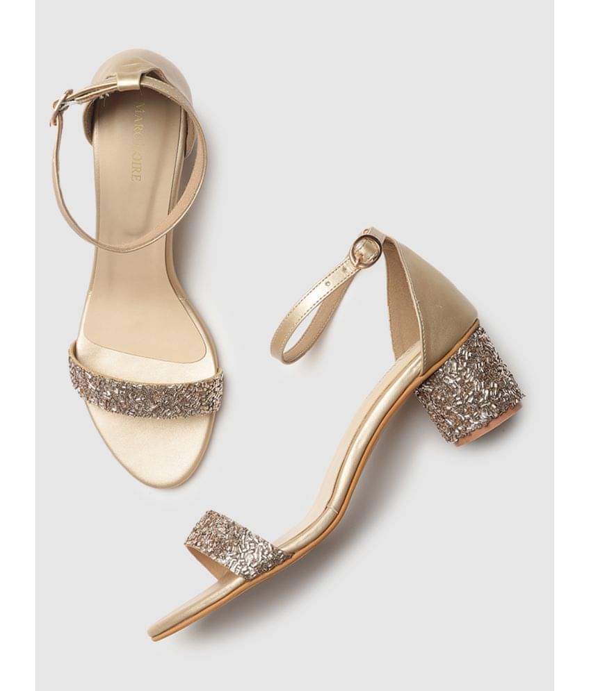 MARC LOIRE - Gold Women's Sandal Heels     			MARC LOIRE - Gold Women's Sandal Heels