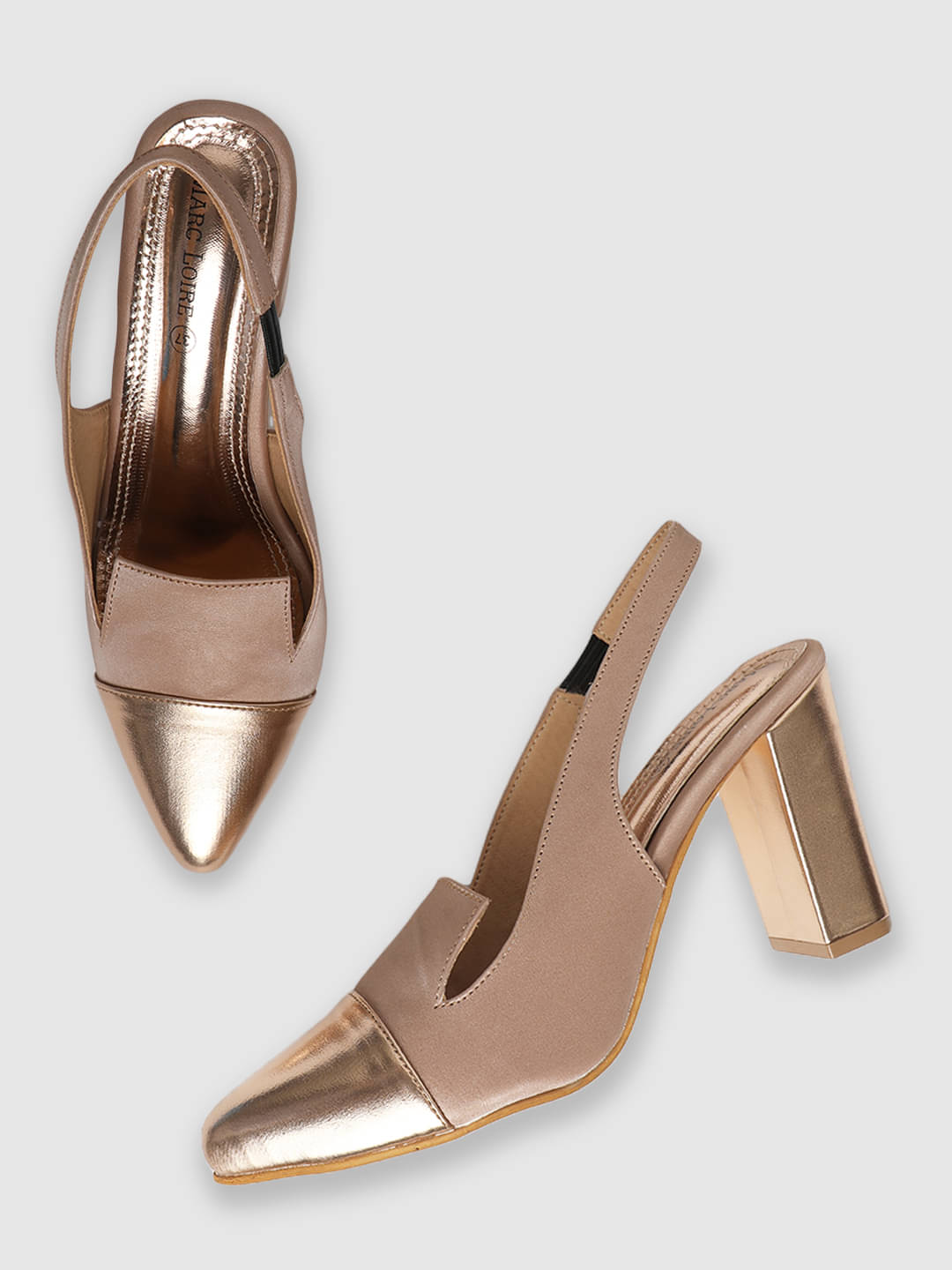     			MARC LOIRE - Gold Women's Sandal Heels