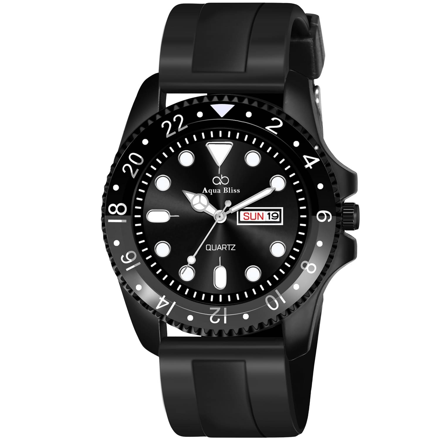     			AQUA BLISS - Black Silicon Analog Men's Watch