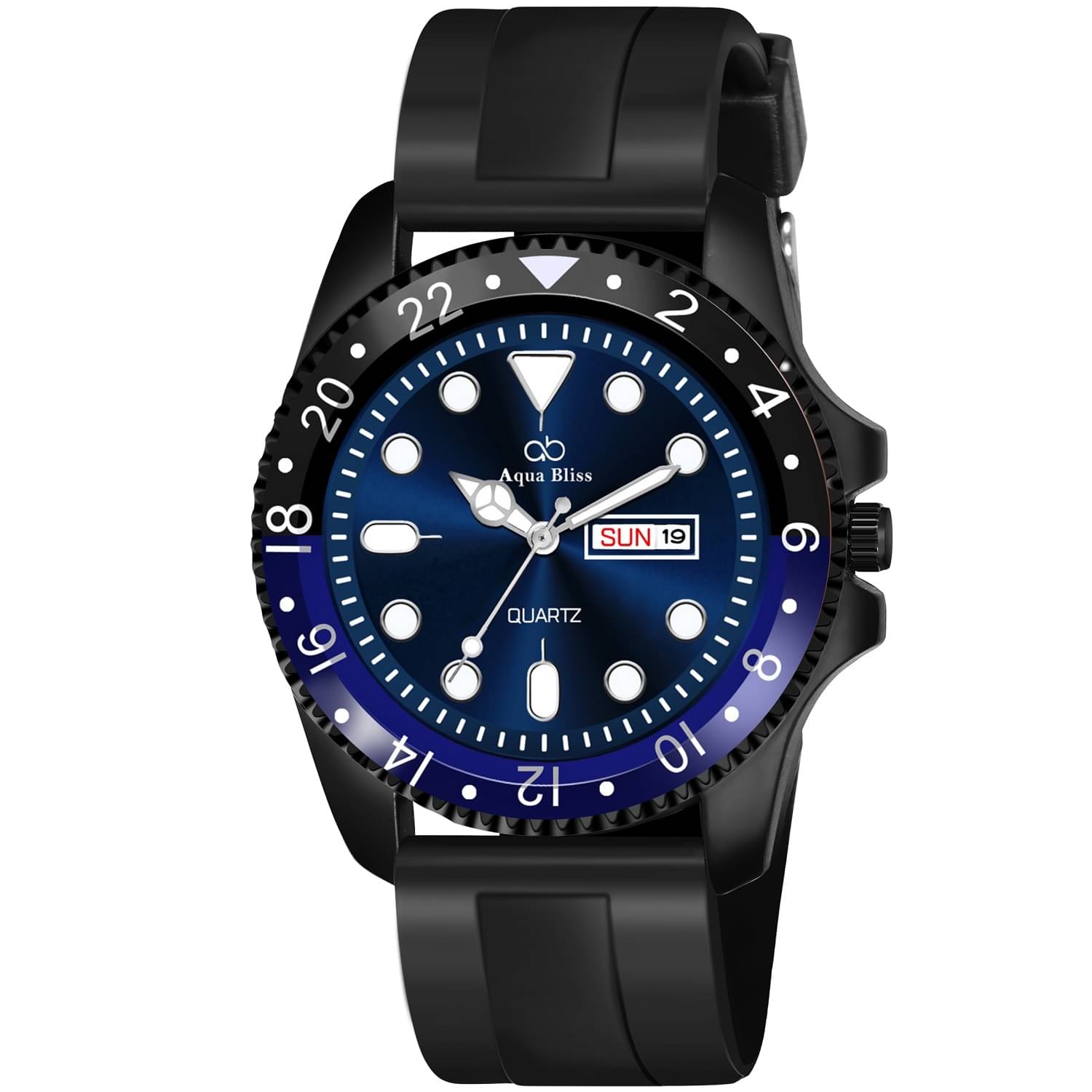     			AQUA BLISS - Black Silicon Analog Men's Watch