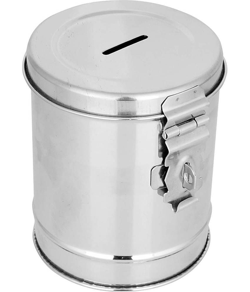 Alphonso - Stainless Steel Silver Piggy Bank ( Pack of 1 )