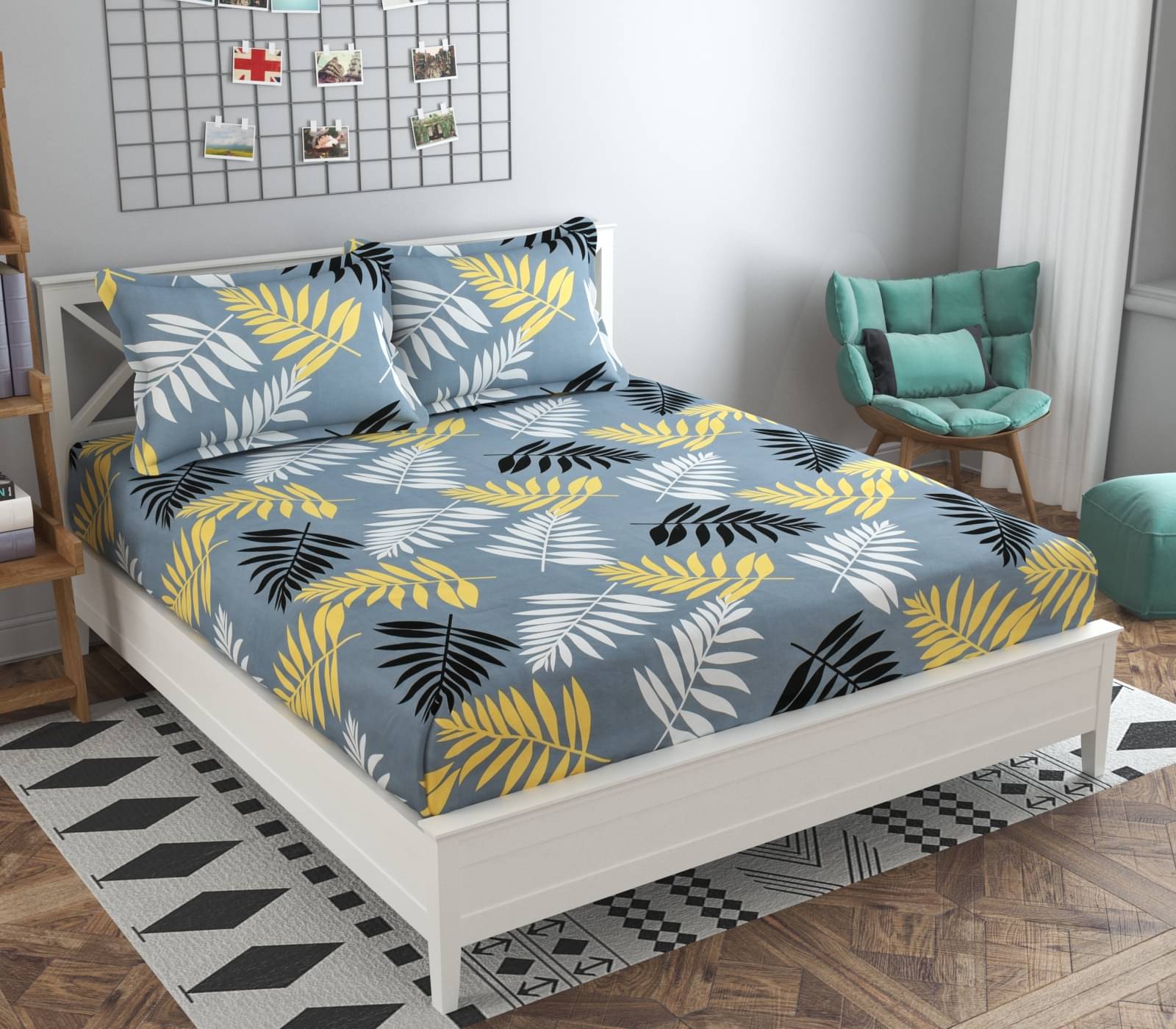     			Apala Microfiber Double Bedsheet ( Grey )