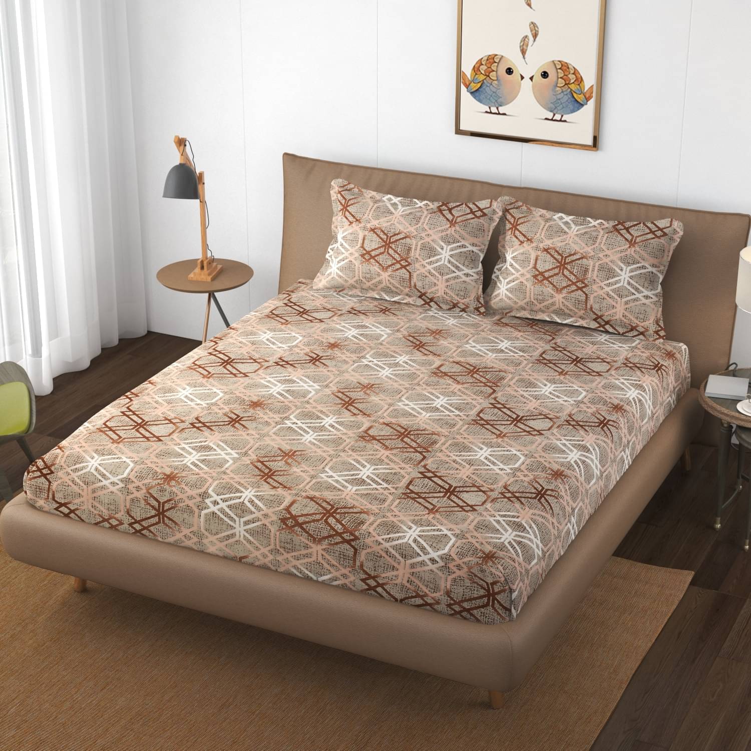     			Apala Microfiber Double Bedsheet ( Grey )