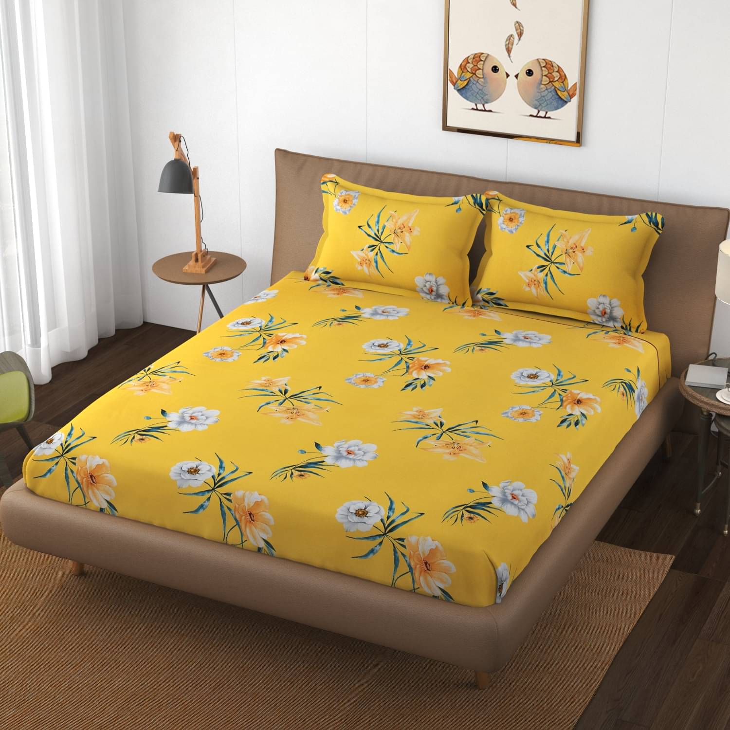 Apala Microfiber Double Bedsheet ( Yellow ) Apala Microfiber Double Bedsheet ( Yellow )