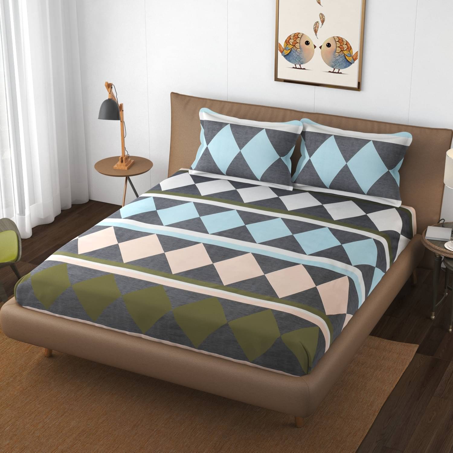 Apala Microfiber Abstract Double Bedsheet with 2 Pillow Covers - Multicolor Apala Microfiber Abstract Double Bedsheet with 2 Pillow Covers - Multicolor