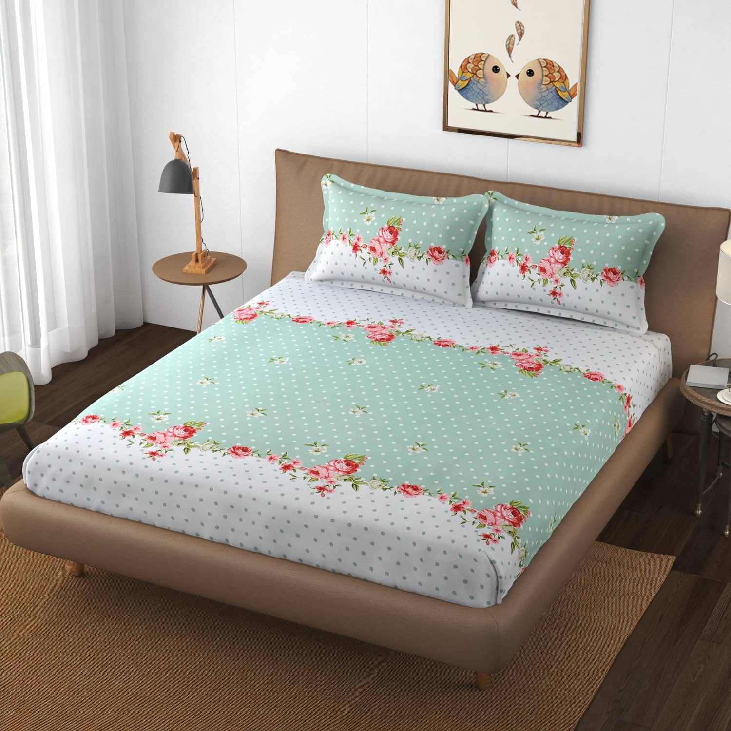 Apala Microfiber Double Bedsheet ( Green )