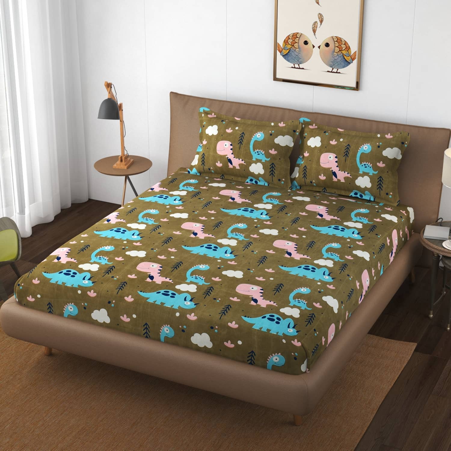 Apala Microfiber Double Bedsheet ( Brown )