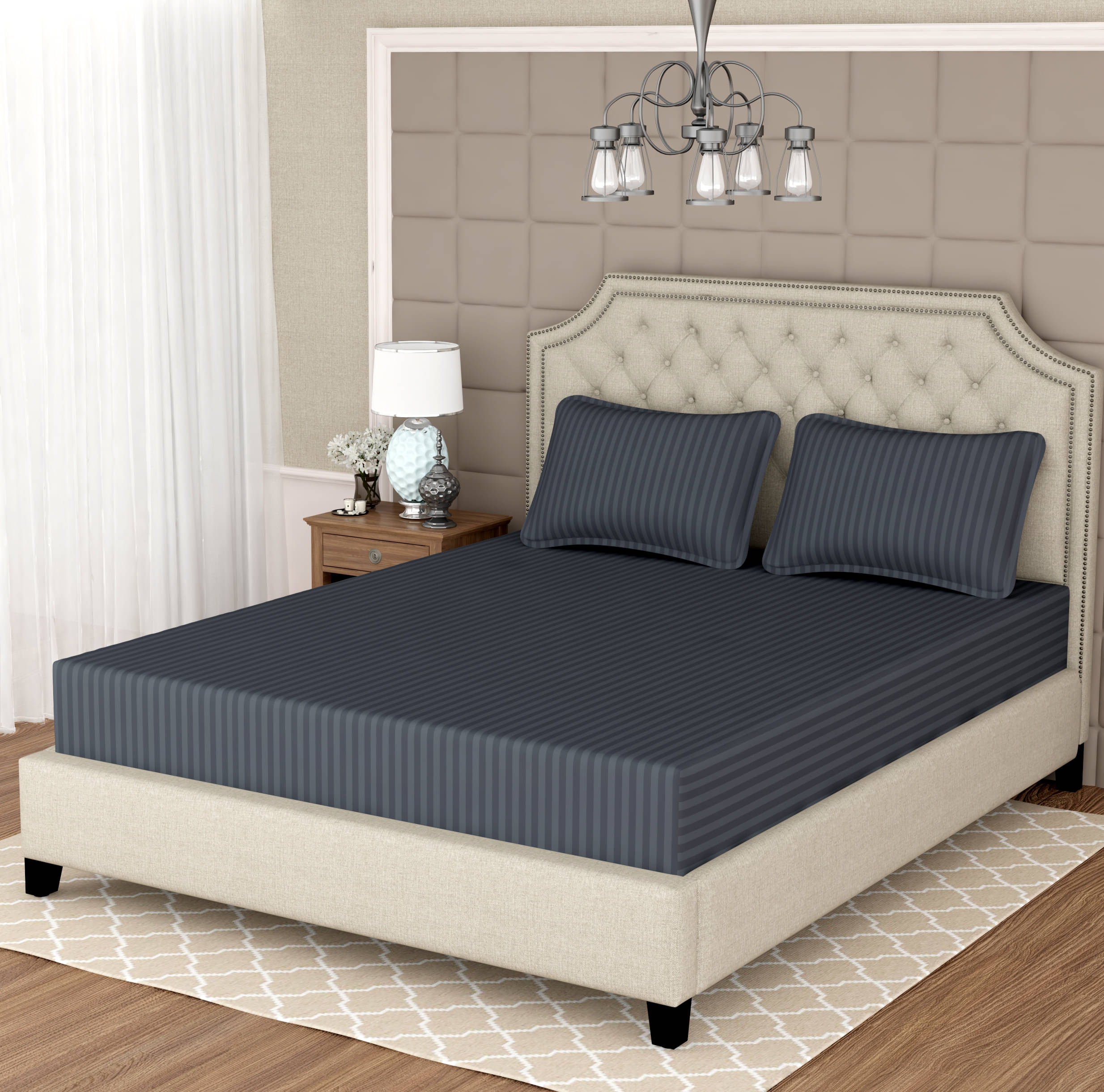     			Apala Microfiber Double Bedsheet ( Grey )