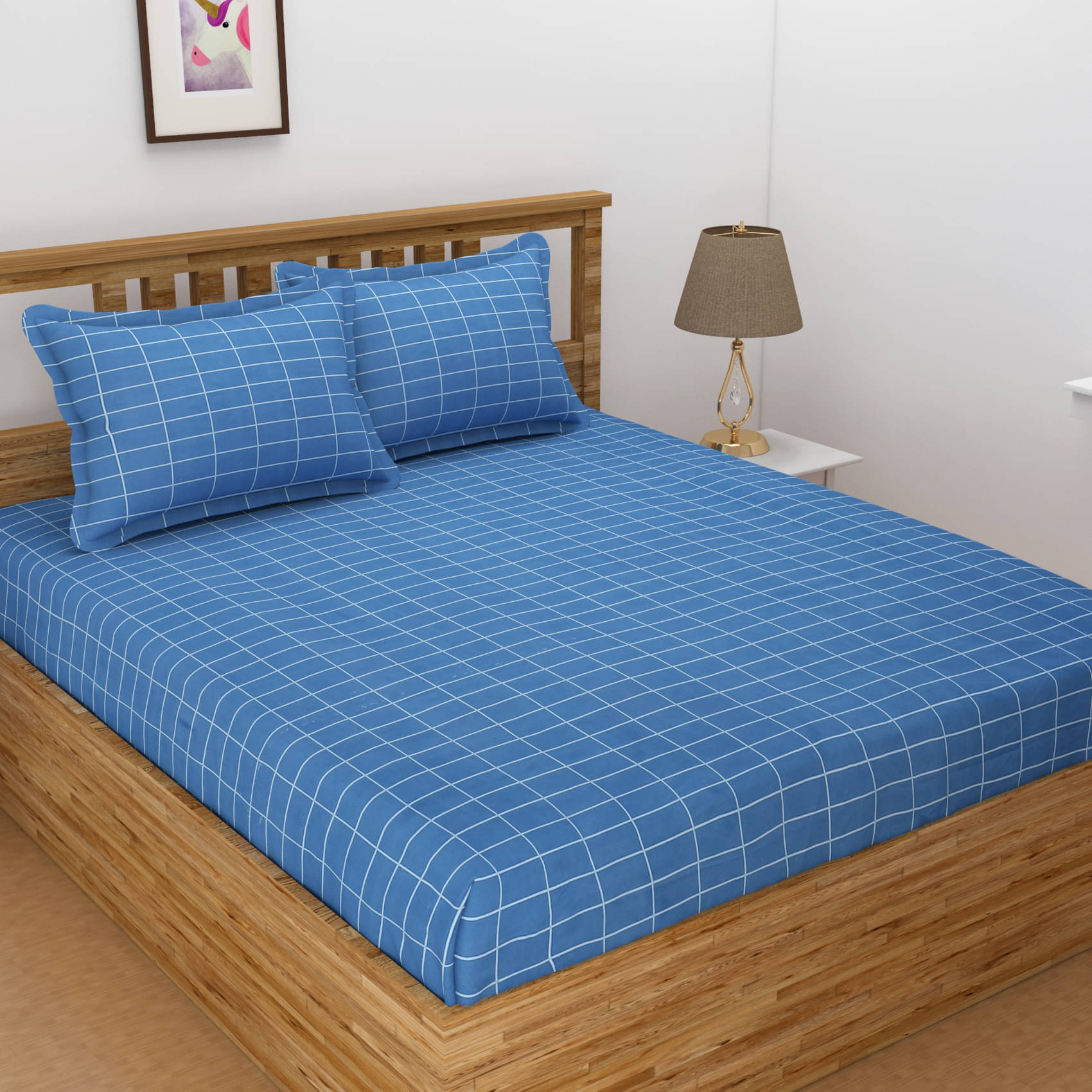     			Apala Microfiber King Bedsheet ( Blue )