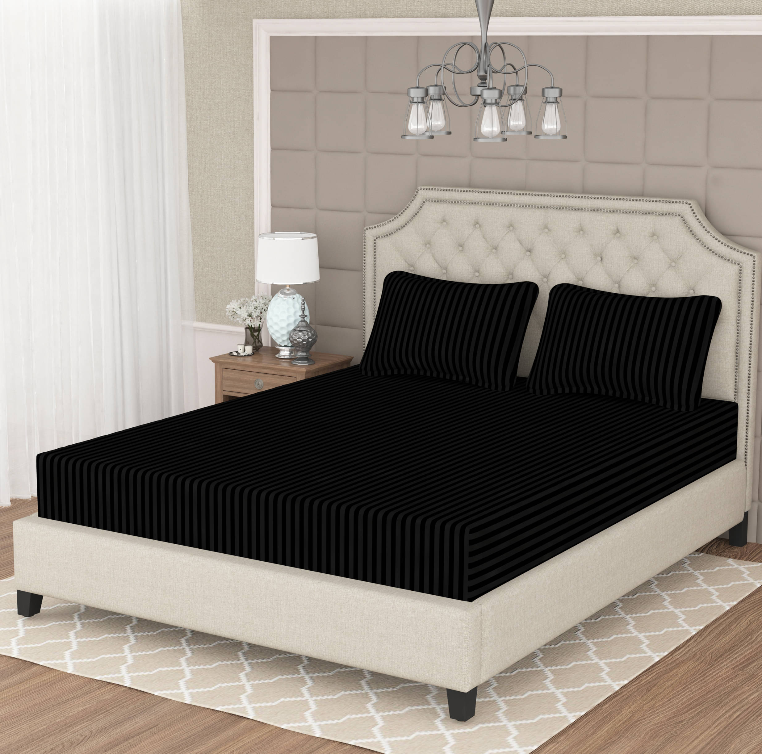 Apala Microfiber Double Bedsheet ( Black ) Apala Microfiber Double Bedsheet ( Black )