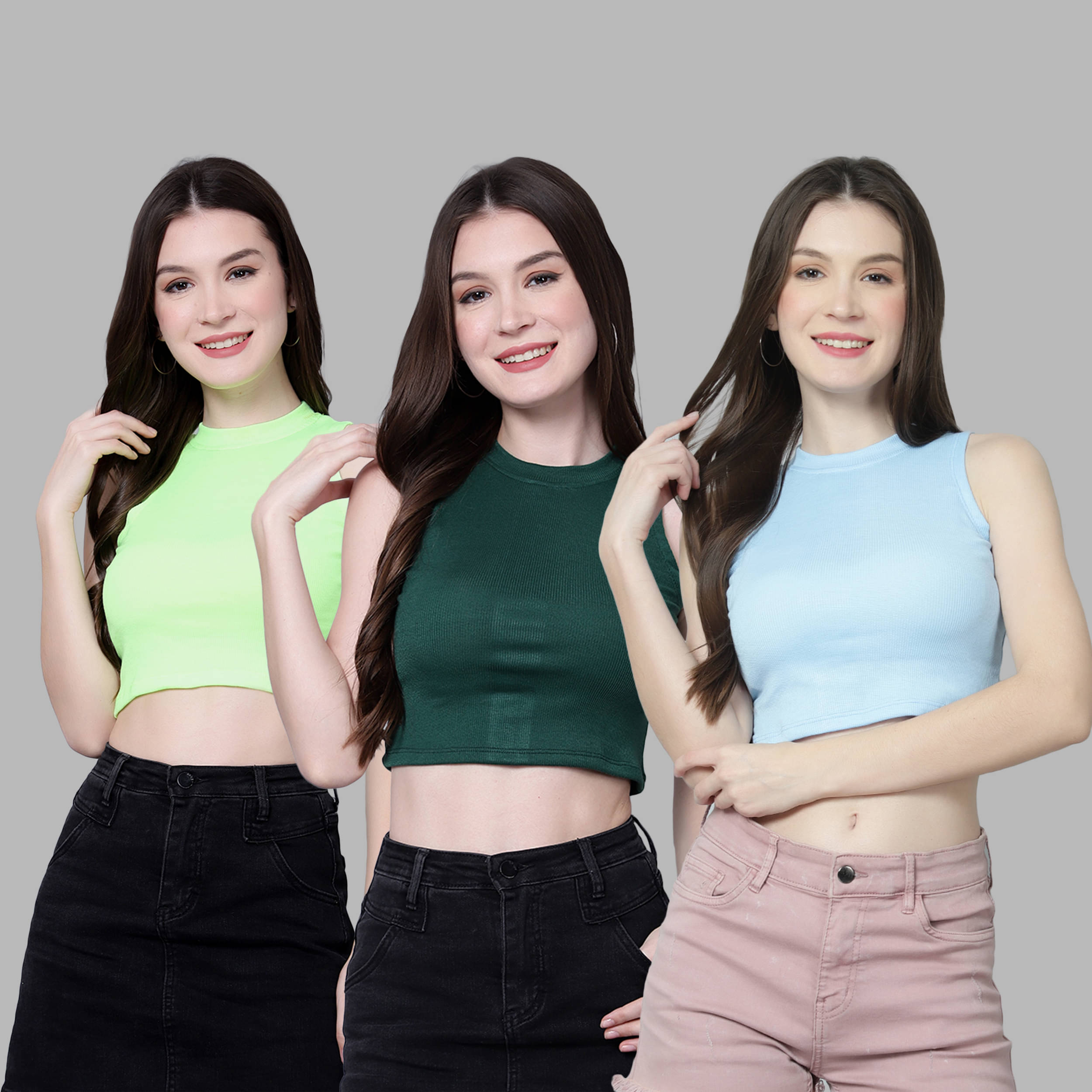     			Diaz Women Cotton Solid Regular Fit Round Neck T-Shirt ( Multicolor )