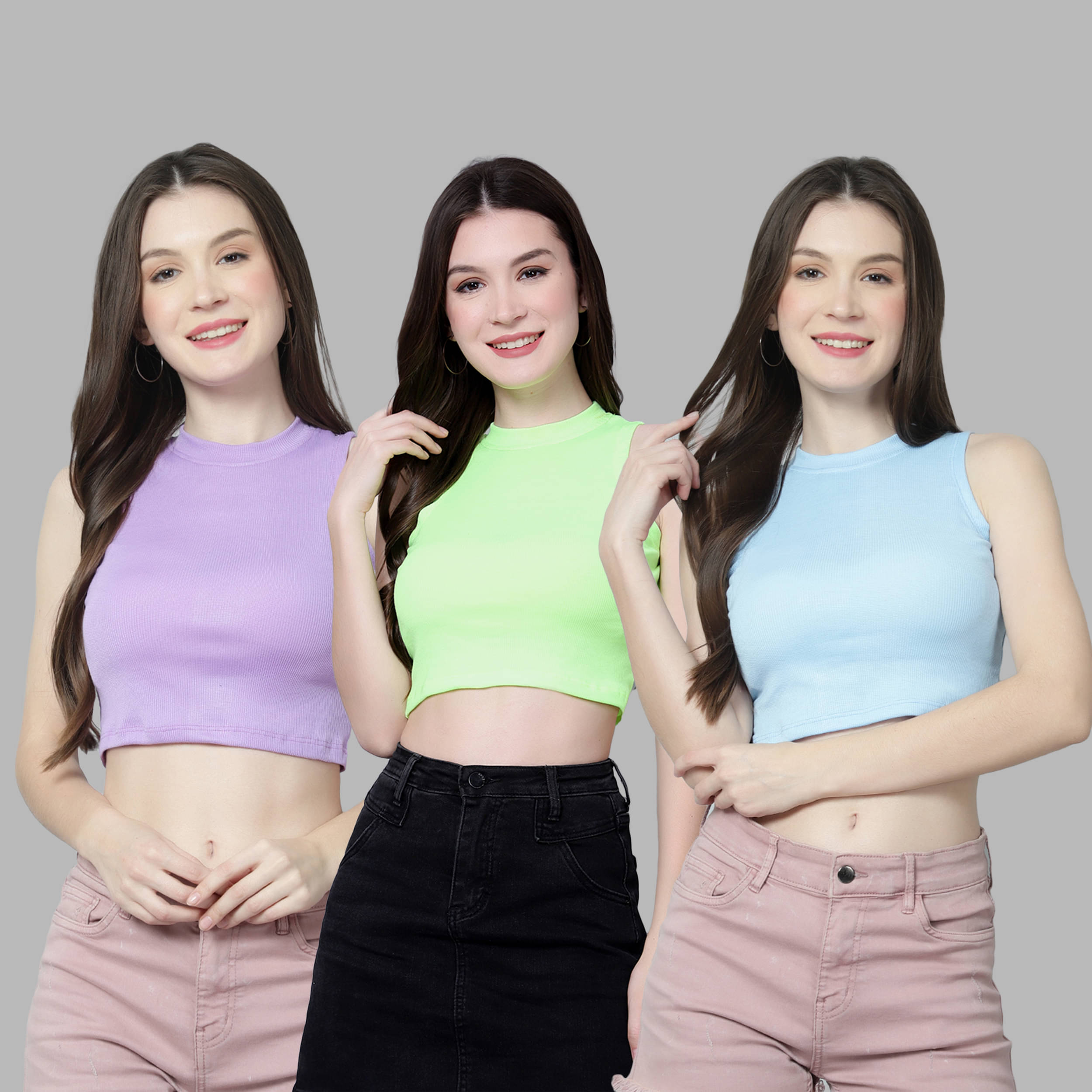 Diaz Women Cotton Solid Regular Fit Round Neck T-Shirt ( Multicolor ) Diaz Women Cotton Solid Regular Fit Round Neck T-Shirt ( Multicolor )