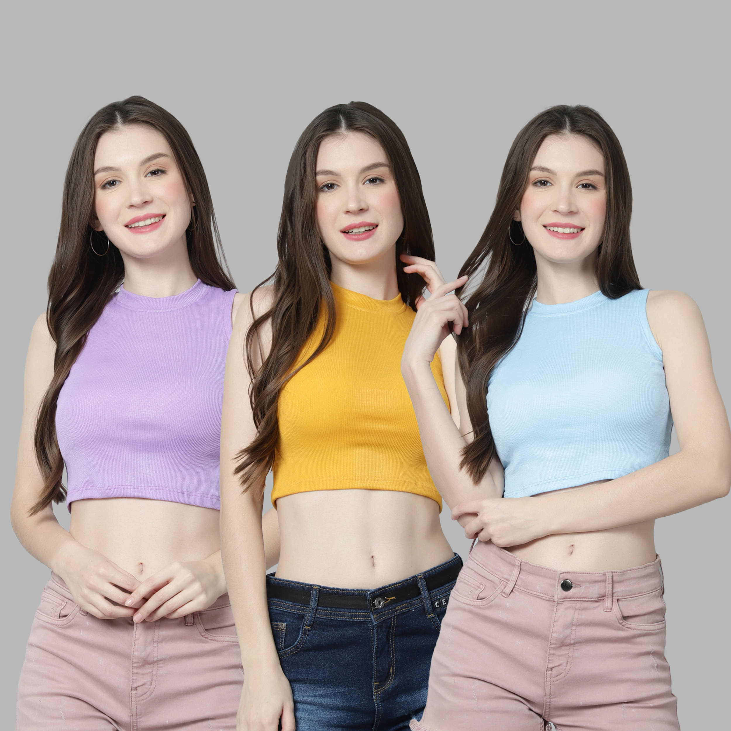 Diaz Women Cotton Solid Regular Fit Round Neck T-Shirt ( Multicolor ) Diaz Women Cotton Solid Regular Fit Round Neck T-Shirt ( Multicolor )